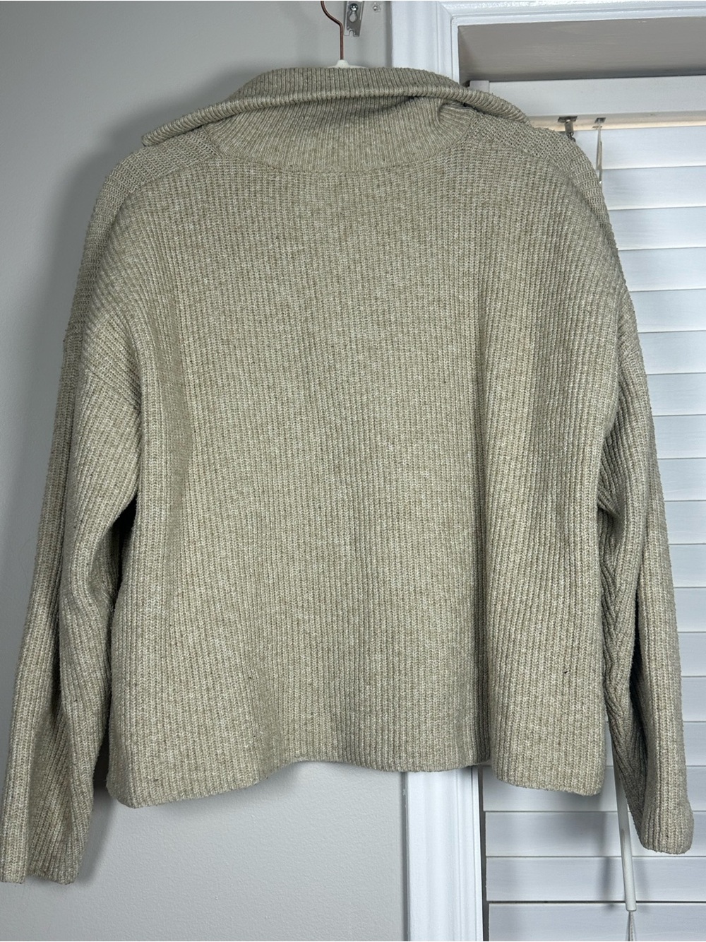 Cider Ribbed Half-Zip Turtleneck Sweater - Beige - Picture 2 of 2
